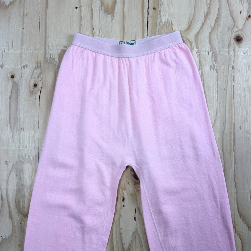 LL Bean Thermal Long John Pants Womens M Pink Wool Blend Base Layer Outdoor